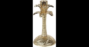 Kandelaar Palm M Goudkleurig hoog 26 cm