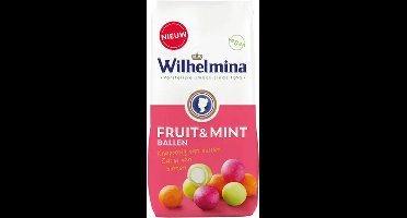 Wilhelmina Fruit & Mint Ballen Vegan Zak - zwarte bes, appel en sinaasappel - 10 x 200 gram