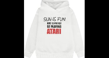 Atari I would rather be playing Atari Jongens & meisjes Trui met capuchon - wit - 140