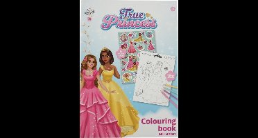 Kleurboek meisjes jongens A5 met stickers 21 cm assorti doos 48 stuks