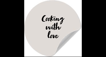 WallCircle® - Behangcirkel 30x30 cm - Muurstickers Inductie beschermer - Kookplaat - Quotes - Cooking with love - Spreuken - Keuken - Muurcirkel woonkamer - Wandcirkel slaapkamer - Kamer decoratie zelfklevend - Muurdecoratie accessoires