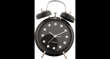 Karlsson Wekker Glam Diamonds - Zwart - 11.8x5.7x17cm - Scandinavisch - Wekker voor slaapkamer - Wekkers