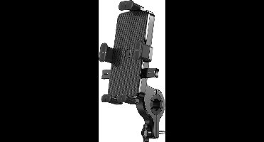 FoneTex Telefoonhouder Fiets - Met Quick Release en Universele Stuurrubbers - GSM Mobiel Houder - Voor Fiets/Motor/Brommer Stuur en Scooter Spiegel -Telefoonhouders