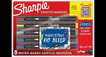 Sharpie - markeerstift - 5 stuk(s) Kogelpunt Blauw, Groen, Oranje, Paars, Rood, Geel - 2196902
