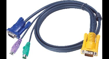 KVM Kabel VGA Male / 2x PS/2-Connector - Aten SPHD15-Y 3.0 m