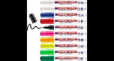 edding 4095 krijtstiften in 9 verschillende kleuren - 10 stuks raamstiften - krijtmarkers - afwasbaar - ronde punt 2-3 mm - krijtstift voor krijtborden, uitwisbaar - voor het schrijven op ruiten, glas, spiegels