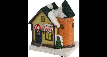 Decoratieve figuur, kersthuisje, 10 x 14 cm
