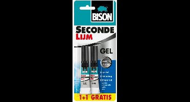 Bison secondelijm gel - 3 gram - 1+1 gratis