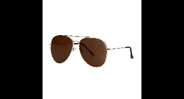Zonnebril Piloot Goud Bruin Glas