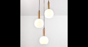 Hanglamp Aiden met melkwit glas, 3-lichts