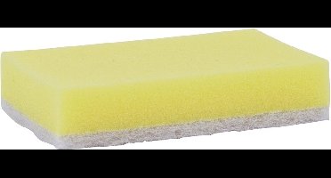 Schuurspons ca. 140x90x28 mm set à 10 stuks geel/wit