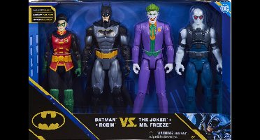 DC Comics Batman - Batman en Robin versus The Joker en Mr. Freeze - 4 speelfiguren van 30 cm