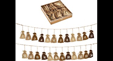 G. Wurm - Adventskalender - Tasjes -  9x13cm - Bruine