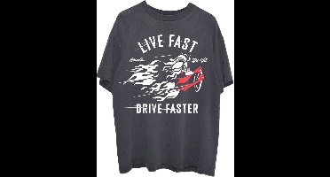 Disney 101 Dalmatians - Cruella Live Faster Unisex T-shirt - L - Zwart