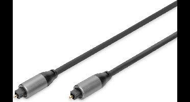 DIGITUS Toslink kabel M/M, Digitale Audio, Aluminium Behuizing, Verguld, 3 m