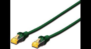 Digitus DK-1644-A-005/G RJ45 Netwerkkabel, patchkabel CAT 6A S/FTP 0.50 m Groen Halogeenvrij, Verdraaide paren, Snagless, Vlambestendig 1 stuk(s)