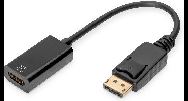 Digitus AK-340415-002-S DisplayPort / HDMI Adapter [1x DisplayPort stekker - 1x HDMI-bus] Zwart 4K UHD, Afgeschermd (du