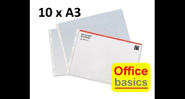 A3 Showtassen - insteekhoezen - Office Basics - horizontaal - set 10 stuks