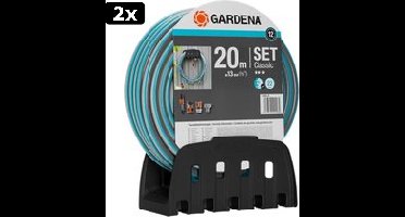 2x GARDENA Muurhouder Met Slang Tuinslang - 20 Meter - 13 mm