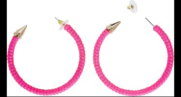 Neon roze oorbellen voor