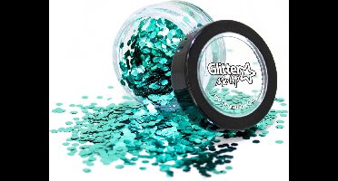 PaintGlow Biodegradable Chunky Glitters - Face jewels - Glitters gezicht - Festival make up - Biologisch afbreekbaar - Aqua Marine