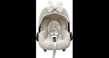 Wazzhappening - Autostoelhoes set Kato - taupe - wafel - geschikt voor Maxi Cosi Pebble standaard