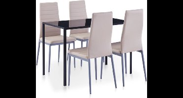 vidaXL - 5-delige - Eethoek - cappuccino