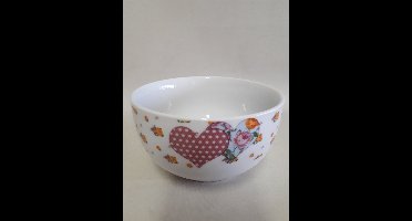 Kom porselein 13x7.5cm hart roze-blauw
