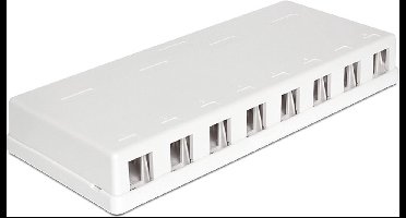 Uitvoerdoos voor 8 Keystone modules / wit