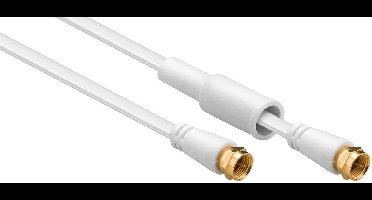 F (m) - F (m) platte coaxkabel / weerbestendig - wit - 5 meter