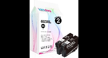 Inktdag huismerk inktcartridges DuoPack voor Epson 603XL/ Epson 603 | 2X Zwart voor Epson Expression Home XP-2100, XP-2105, XP-3100, XP-3105, XP-4100, XP-4105, Epson WorkForce WF-2810 DWF, WF-2830 DWF, WF-2850 DWF
