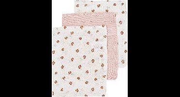 Meyco Baby Mini Panther washandjes - 3-pack - hydrofiel - soft pink - 20x17cm