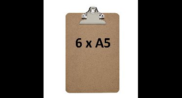 6 x Klembord MAUL Classic A5 * staand * hardboard