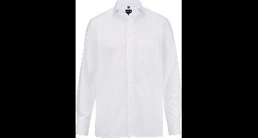 OLYMP Luxor modern fit overhemd - popeline - wit - Strijkvrij - Boordmaat: 39