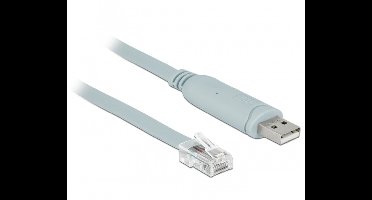 USB-A (m) naar RJ45 (m) seriële RS232 adapter / grijs - 5 meter