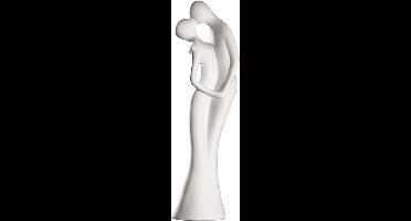 Liefdesbeeldje man en vrouw in wit keramiek - Huwelijkscadeau - trouw kado - Valentijn - Jubileum - 46 cm hoog