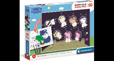 Clementoni Double Face Coloring - Peppa Pig Puzzel 60 Stukjes 1 Stuk