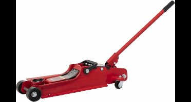 Topgear Laag model garagekrik - 2.5 ton - 85 mm - rood - eenvoudig en snel opkrikken