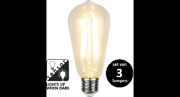 Edison Sensorlamp dag/nacht - Filament 3.5W - set van 3