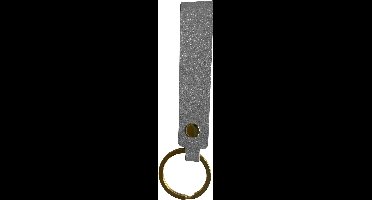 Sleutelhanger Met Sleutelring - Sleutelhanger Leer Dun Leer - Grijs