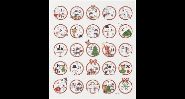 Stickers Polar Pret 1-24 - Advent Stickers Met Poolthema - Zelfklevende Stickers Voor DIY Knutselen & Scrapbooking - 15x16,5 cm - 1 Vel
