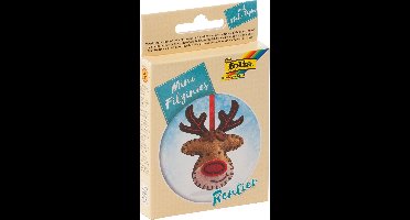 Folia minifiguren  naaisetje vilt rendier hanger ideaal als Sint of Kerstcadeau