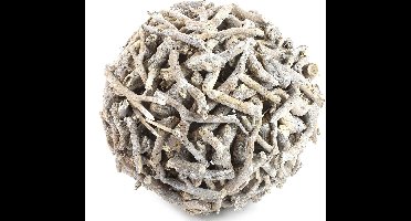 Non-branded Decoratiebal Taco 25 Cm Hout Grijs