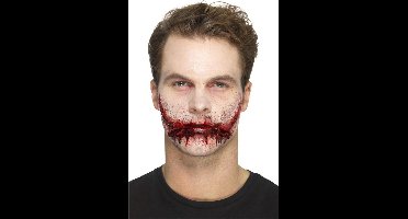 Smiffys - Latex Stitched Smile Wounds Nepwond - Rood