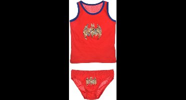 DC Batman ondergoed-set - Singlet & Onderbroek - Rood - 4/5 jaar - 100% Katoen
