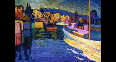 Kunstdruk Wassily Kandinsky - Herbstlandschaft mit Booten 80x60cm