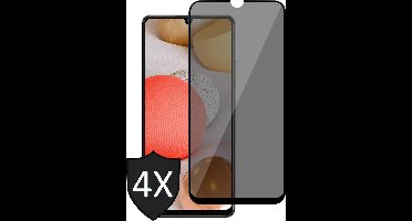 Privacy Screenprotector geschikt voor Samsung A42 - 4x Glas Screen Protector