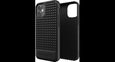 iPhone 12 Mini Backcase hoesje - Diesel - Effen Zwart - Leer