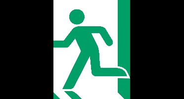 PICTOGRAM TARIFOLD NOODUITGANG LINKS 200X200MM