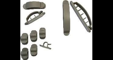 4CONNEXX kabelbinders | kabelgeleiders | zelfklevend | grijs | assortiment 10 STUKS